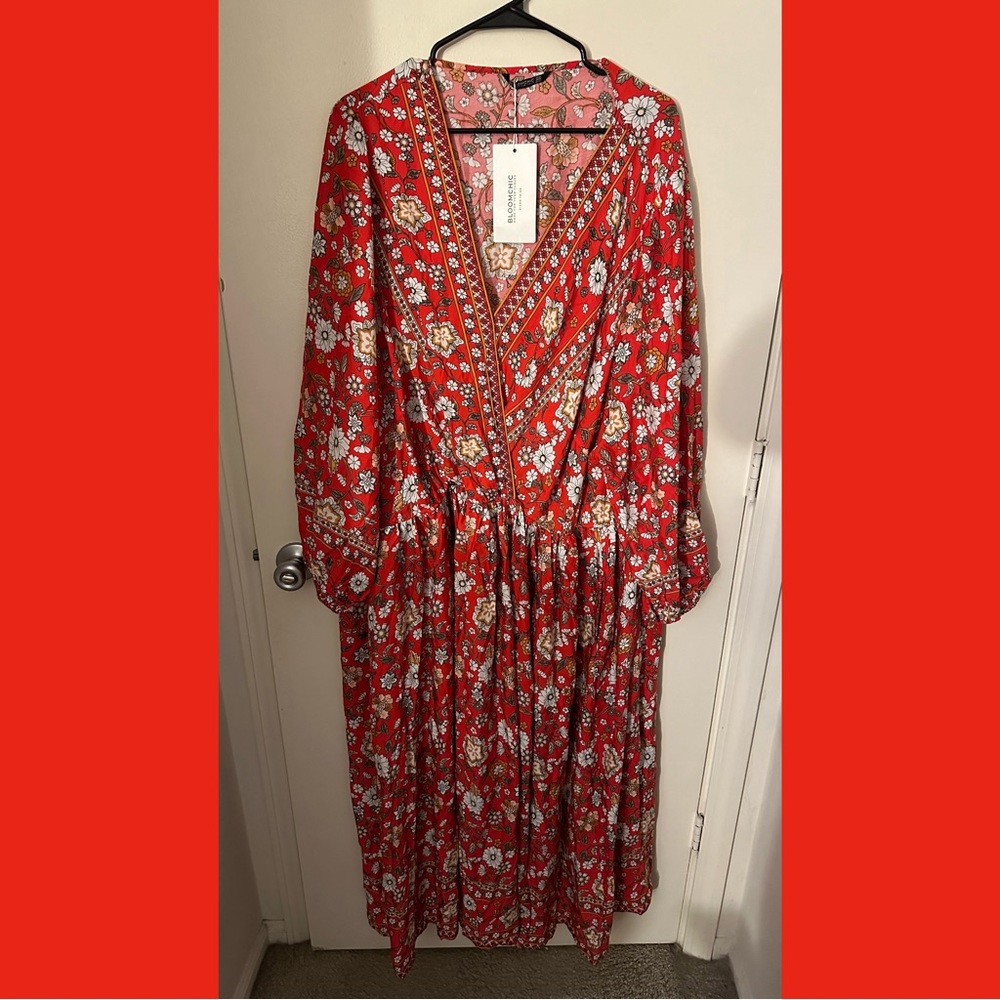 Faux wrap maxi dress